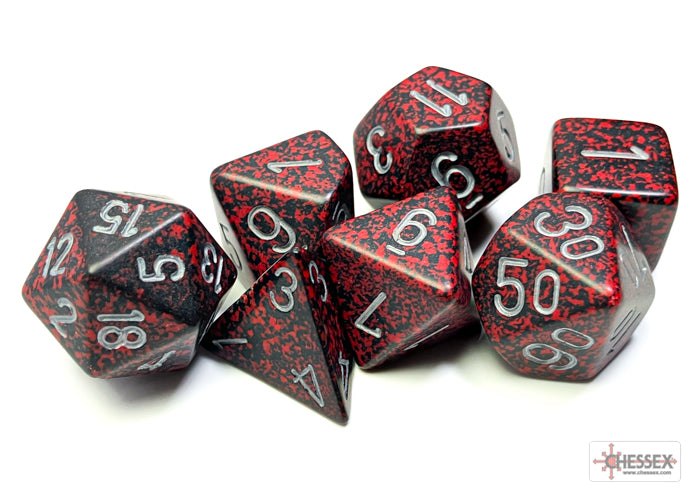 Chessex Polyhedral 7 Die Set Speckled Silver/Volcano