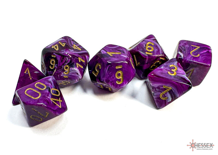 Chessex Polyhedral 7 Die Set Vortex Purple/Gold