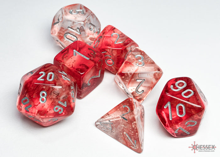 Chessex Polyhedral 7 Die Set Nebula Red/Silver