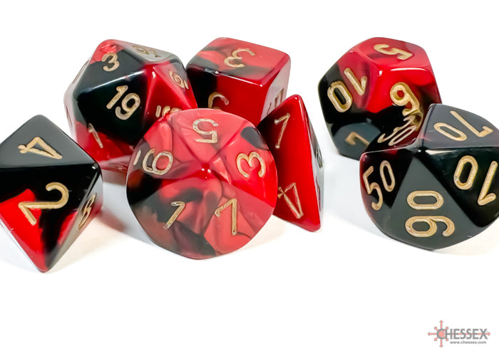 Chessex Polyhedral 7 Die Set Gemini Black/Red/Gold