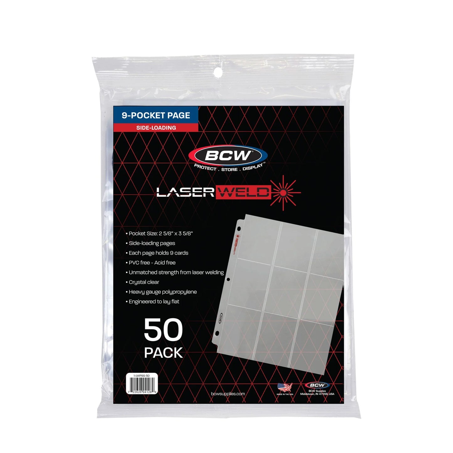 BCW - Laser Weld - 9 Pocket Page - Side Loading - 50 Pack