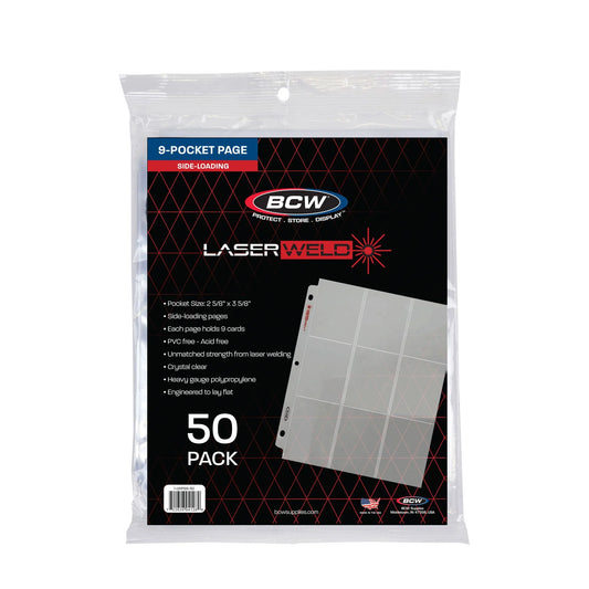 BCW - Laser Weld - 9 Pocket Page - Side Loading - 50 Pack