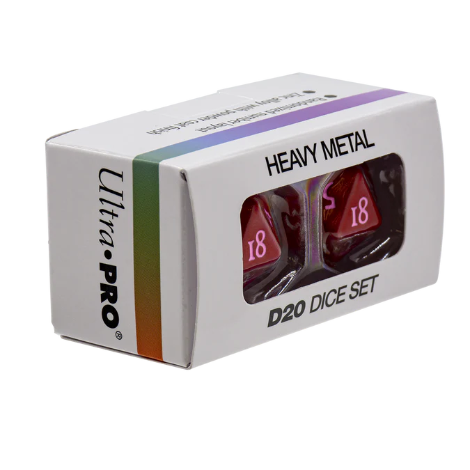 Ultra Pro - Heavy Metal - D20 2 Dice Set - Vivid - Red