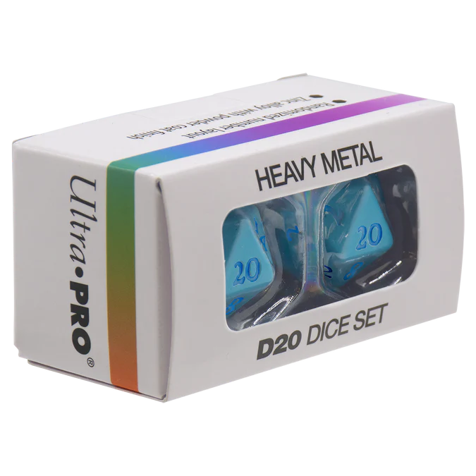 Ultra Pro - Heavy Metal - D20 2 Dice Set - Vivid - Light Blue