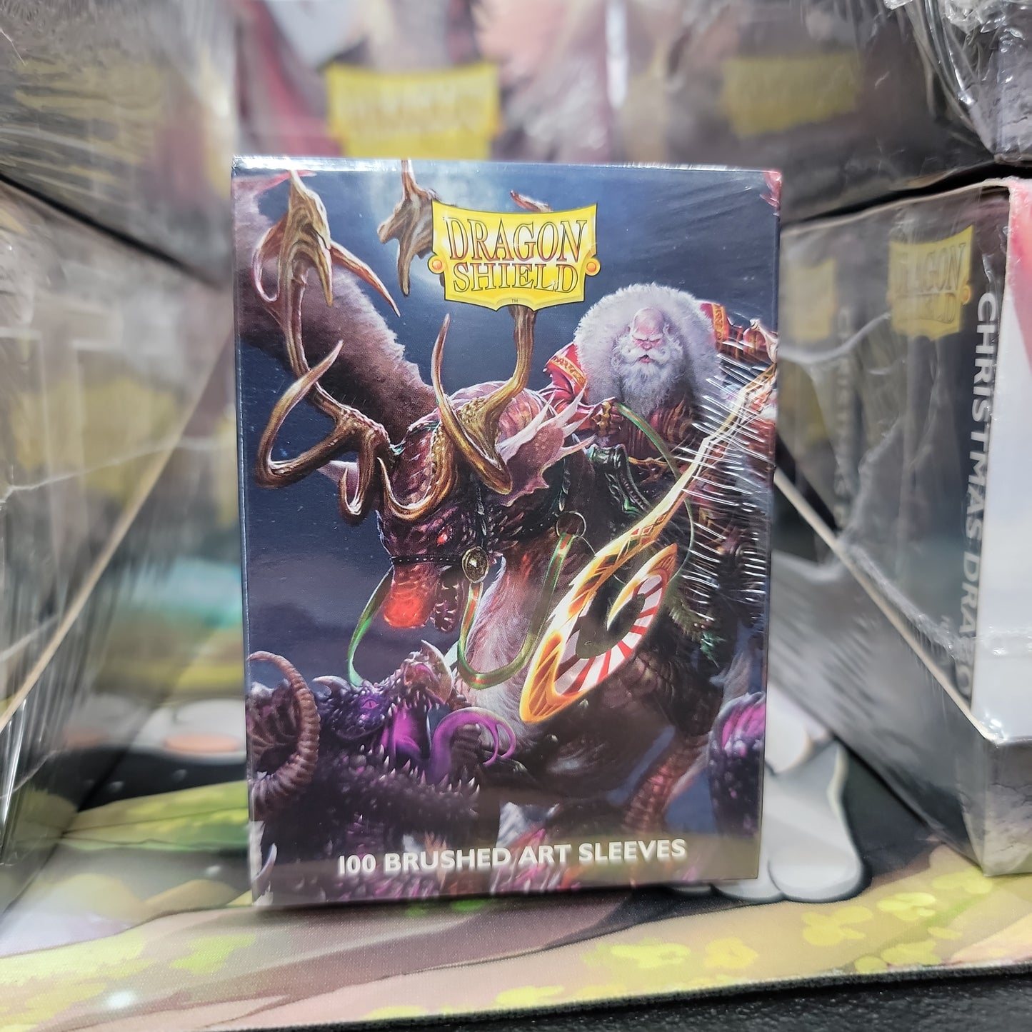 Dragon Shield - 100 Standard Size - Brushed Art - Christmas Dragon 2022