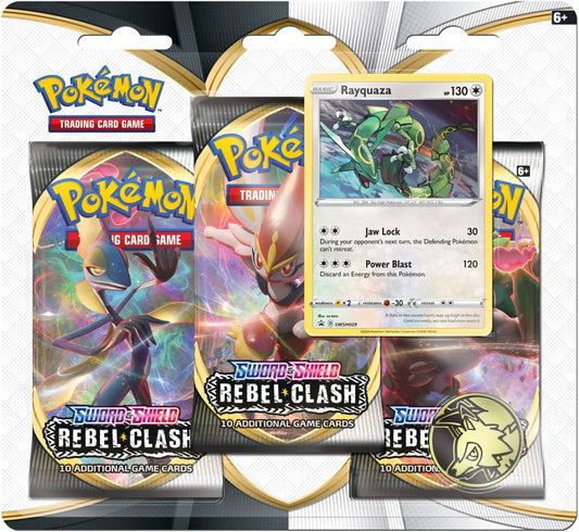 Pokemon - Sword and Shield - Rebel Clash - 3 Pack Blister - Rayquaza