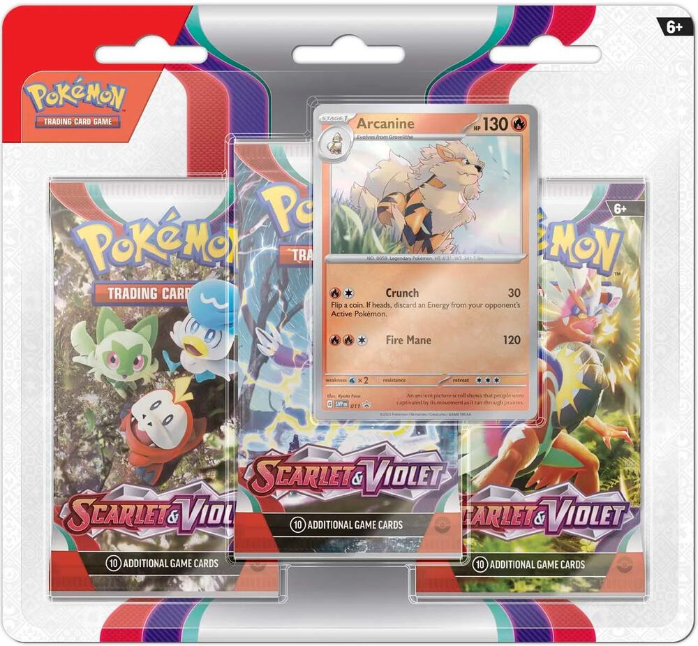 Pokemon - Scarlet and Violet - Base - SV01 - 3 Pack Blister - Arcanine