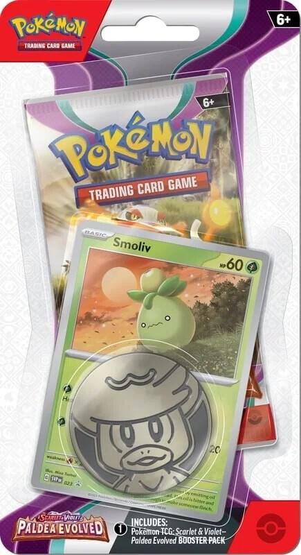 Pokemon - Scarlet and Violet - Paldea Evolved - SV02 - Checklane Blister Pack - Smoliv