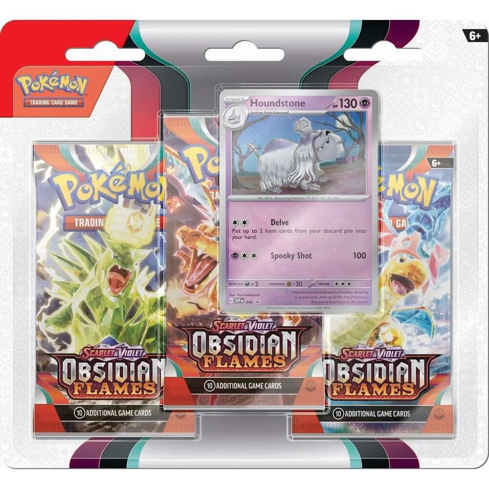 Pokemon - Scarlet and Violet - Obsidian Flames - SV03 - 3 Pack Blister - Houndstone