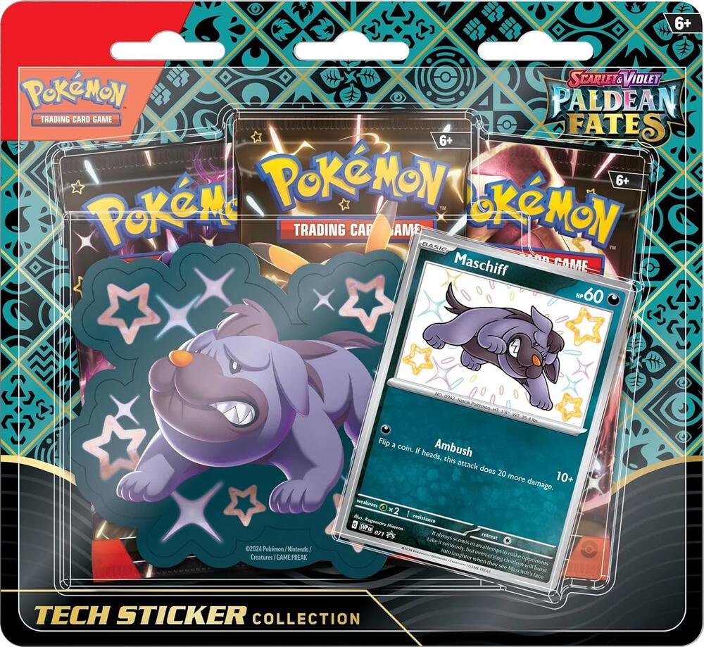 Pokemon - Scarlet and Violet - Paldean Fates - SV4.5 - Tech Sticker 3 Pack Blister - Maschiff