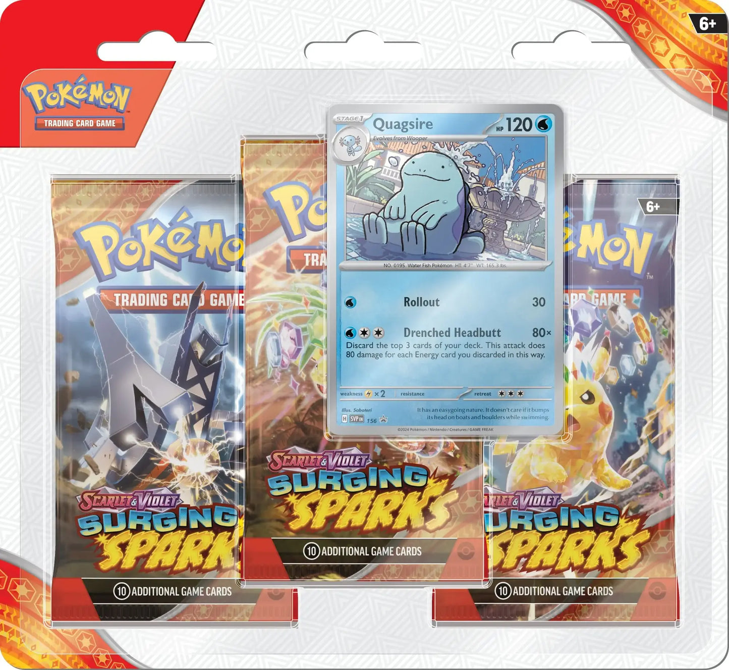 Pokemon - Scarlet and Violet - Surging Sparks - SV08 - 3 Pack Blister - Styles Vary