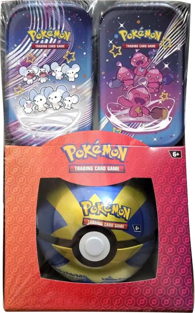 Pokemon - Paldean Fates Mini Tins + Pokeball Tin - Costco Exclusive - Styles Vary