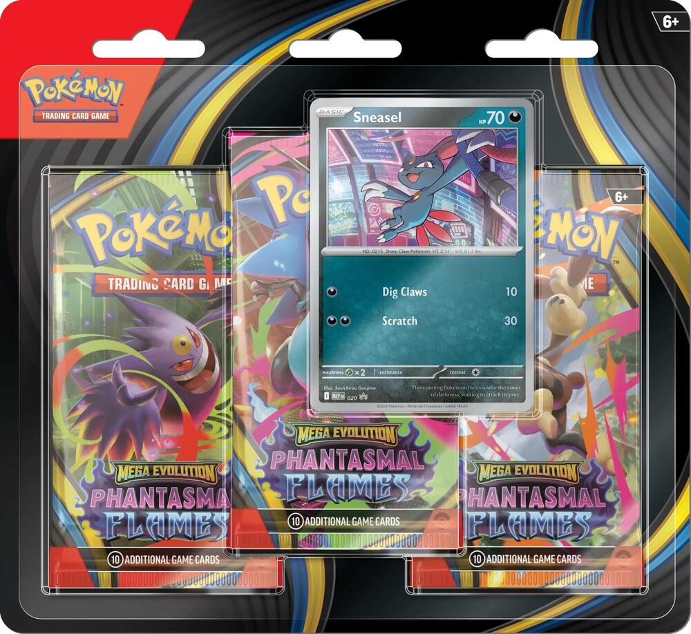 Pokemon - Mega Evolutions - Phantasmal Flames - ME02 - 3 Pack Blister - Sneasel