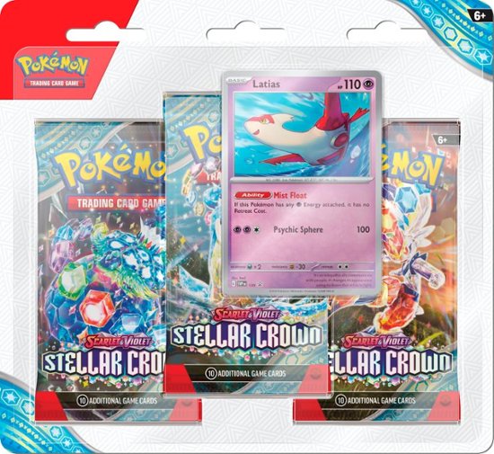 Pokemon - Scarlet and Violet - Stellar Crown - SV07 - 3 Pack Blister - Styles Vary