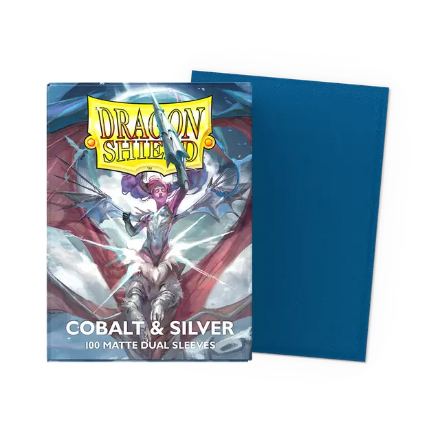 Dragon Shield - Cobalt & Silver - Matte Dual Sleeves - Standard Size