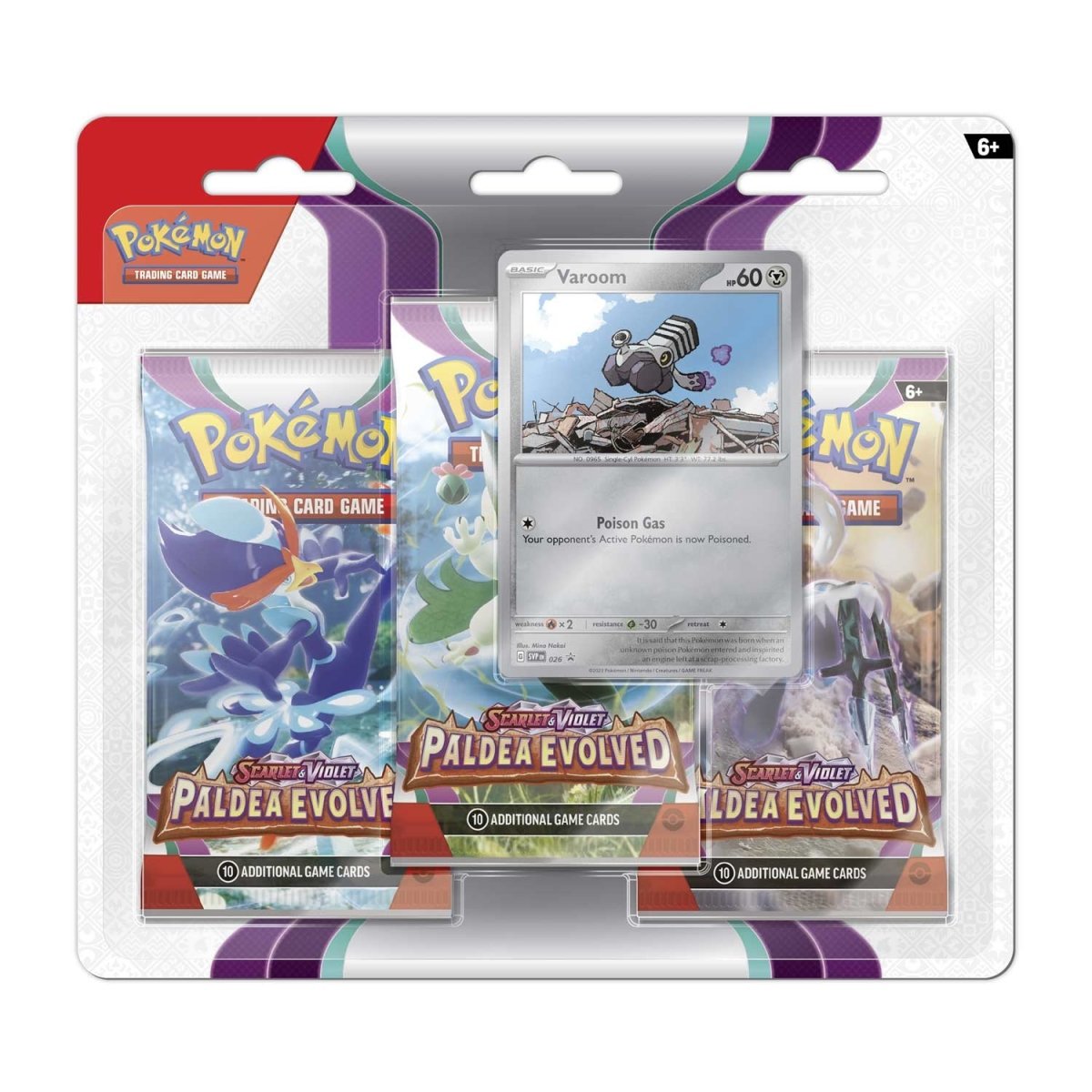 Pokemon - Scarlet and Violet - Paldea Evolved - SV02 - 3 Pack Blister - Varoom