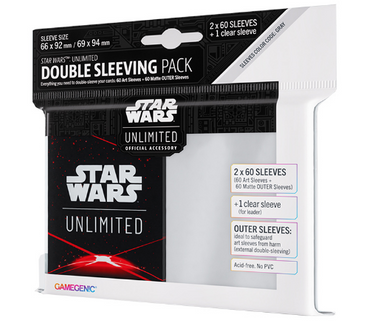 GameGenic - Star Wars Unlimited - Art Sleeves - Double Sleeving Pack - 2x 60 Sleeves + 1 - Card Back Red