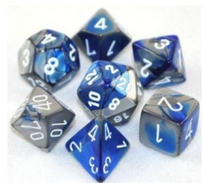 Chessex Polyhedral 7 Die Set Gemini Blue/Steel