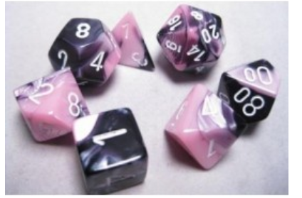 Chessex Polyhedral 7 Die Set Gemini Black Pink/White