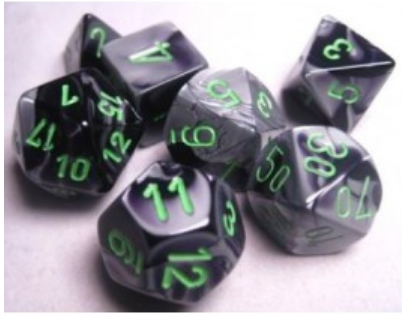 Chessex Polyhedral 7 Die Set Gemini Black Grey/Green