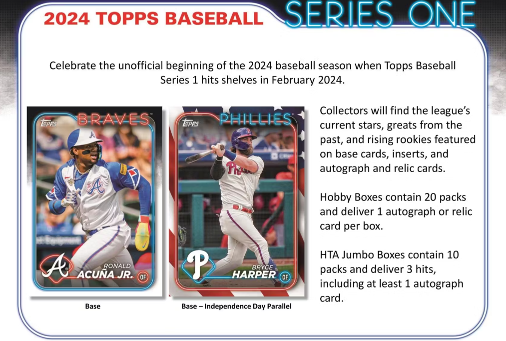 2024 Topps Series 1 MLB Baseball Hobby Box