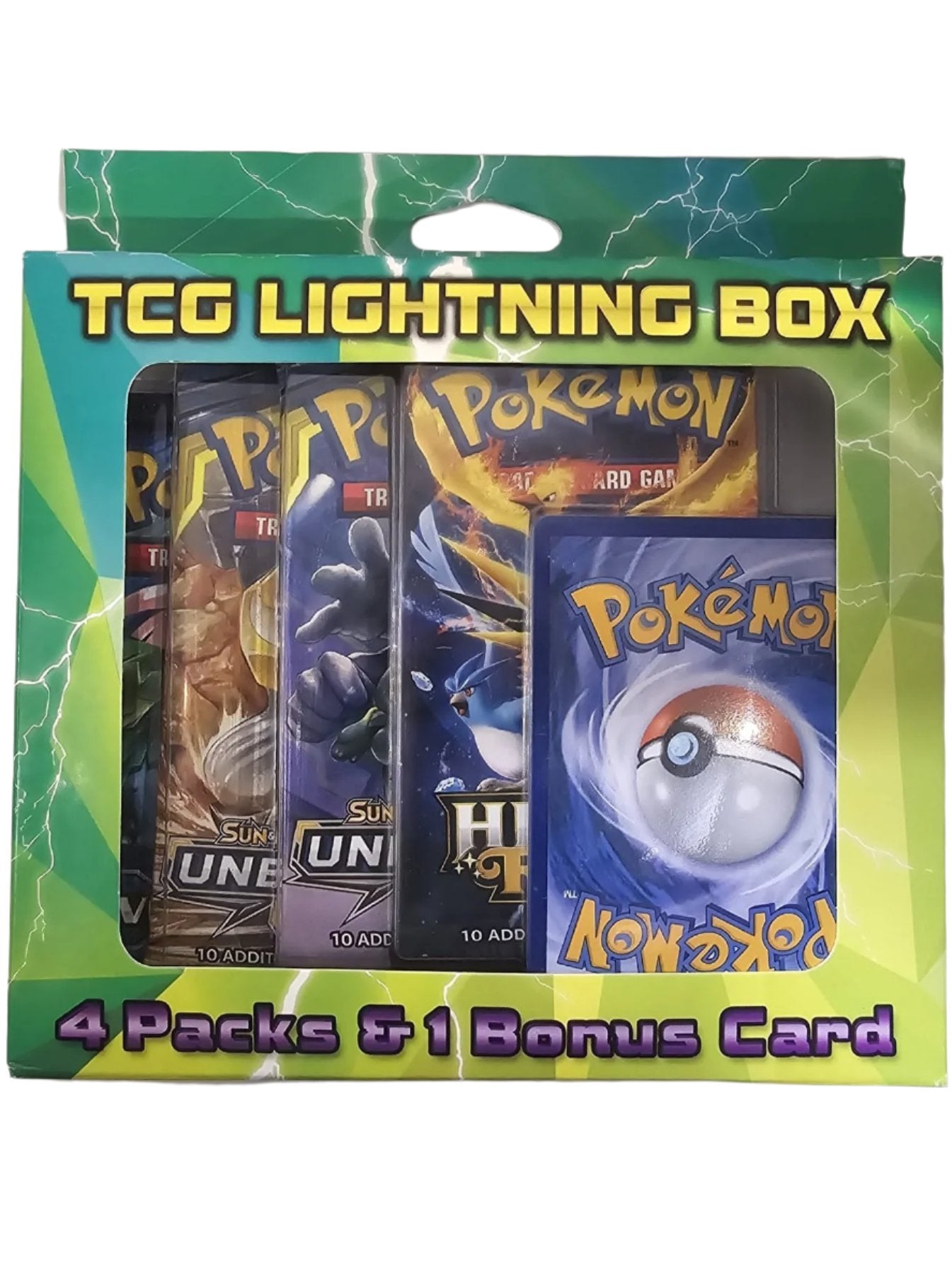 Pokemon - TCG Lightning Box - 4 Packs 1 Bonus Card