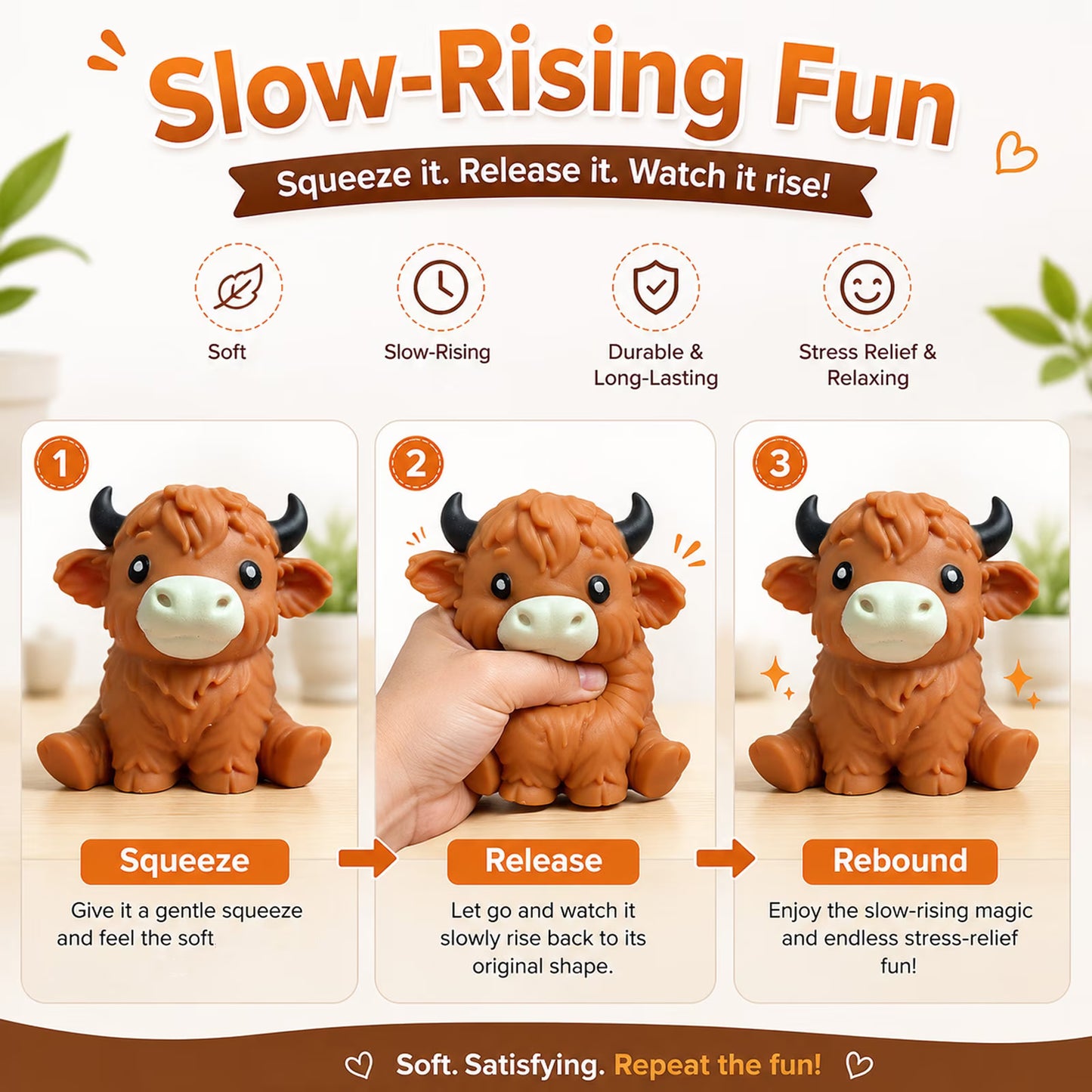 Toymendous Squeeezy Highland Cow