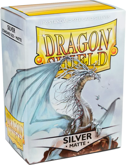 Dragon Shield - 100 Standard Sleeves - Silver Matte