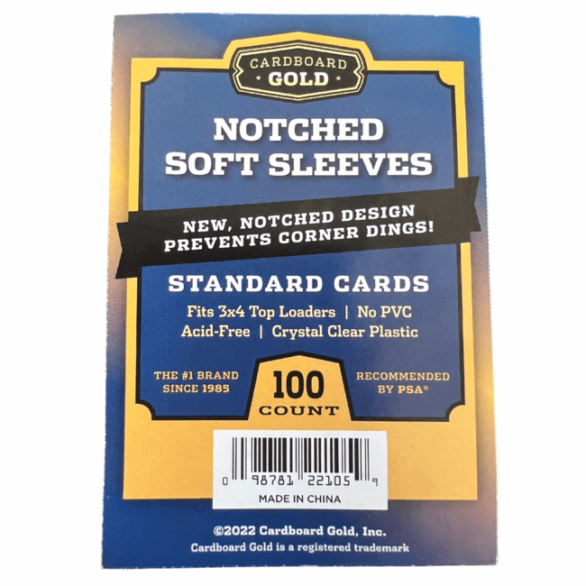 Cardboard Gold - Notched Soft Sleeves - 2 5/8" x 3 5/8" - 100ct