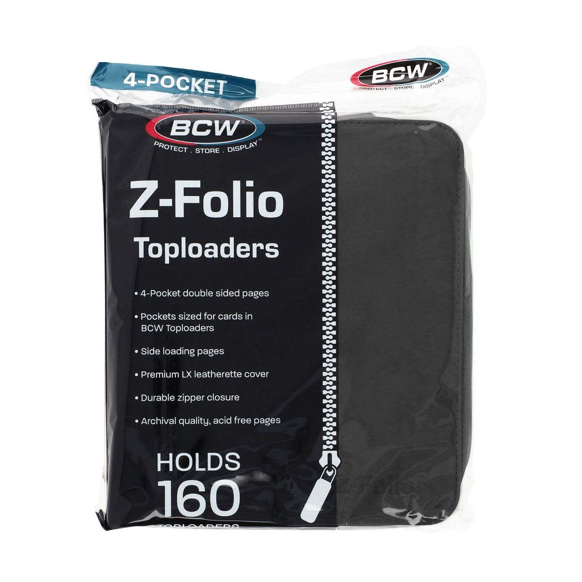 BCW - Z Folio 4 Pocket LX Album - Toploader Binder - Black