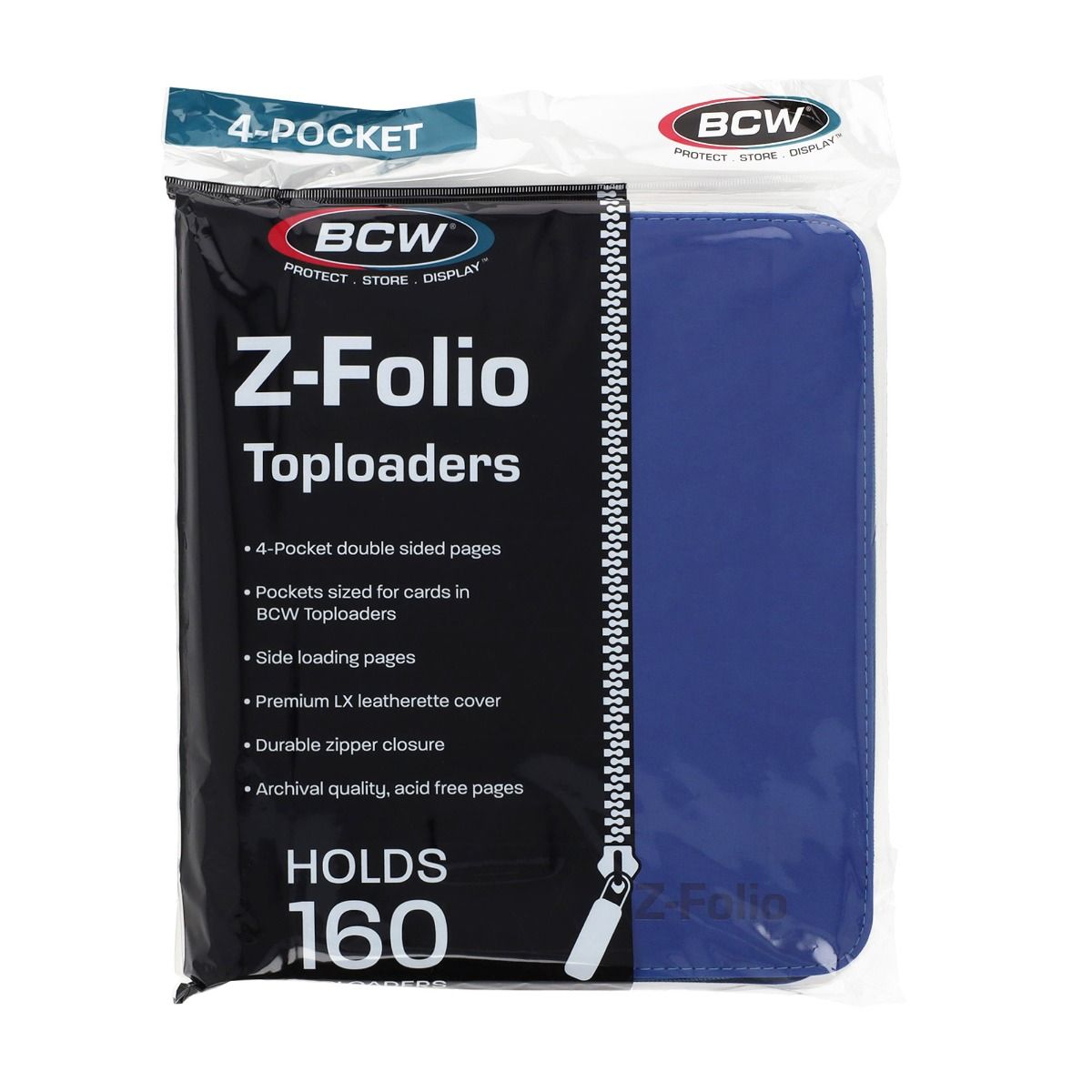 BCW - Z Folio 4 Pocket LX Album - Toploader Binder - Blue