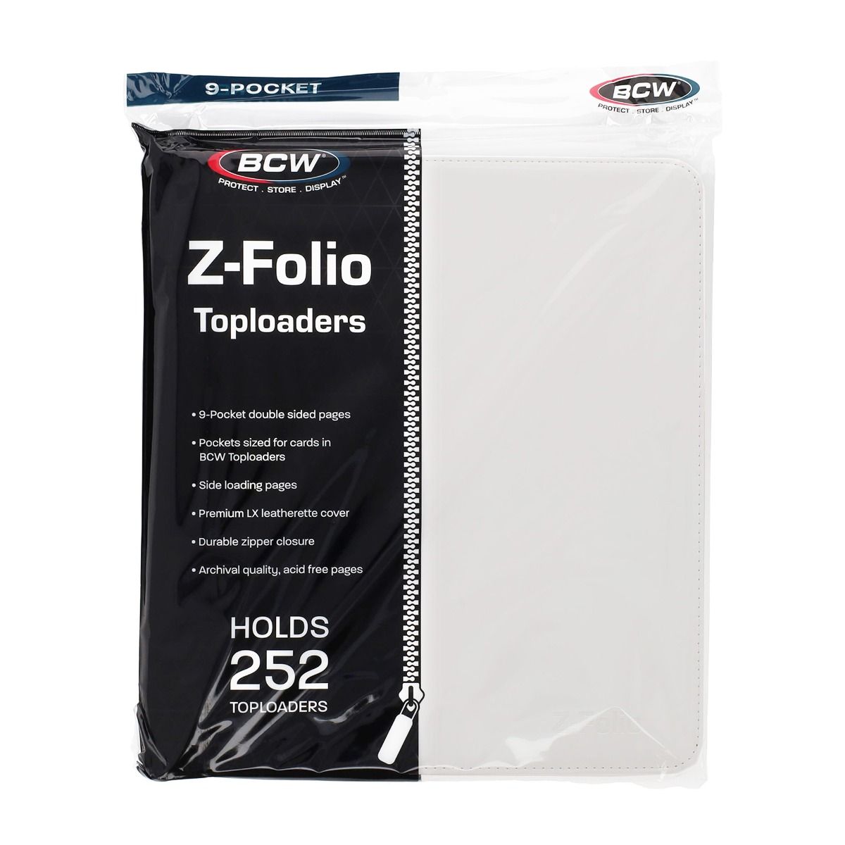 BCW - Z Folio 9 Pocket LX Album - Toploader Binder - White