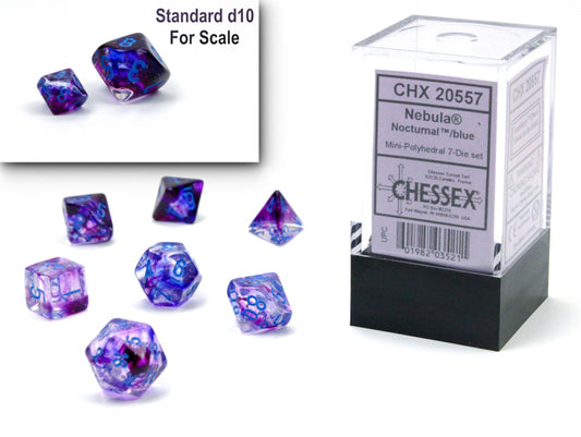 Chessex Mini Hedral 7 Die Set Nebula Nocturnal/Blue