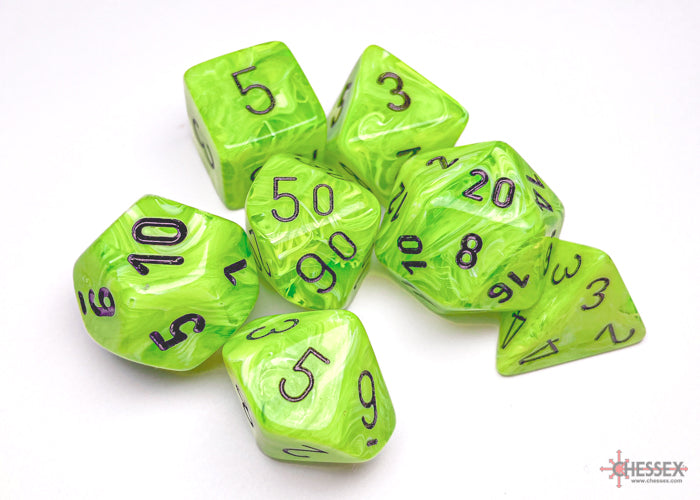 Chessex Polyhedral 7 Die Set Vortex Bright Green/Black