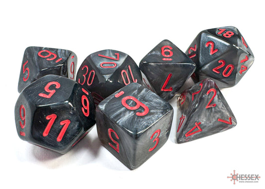 Chessex Polyhedral 7 Die Set Velvet Black/Red