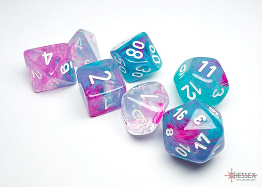 Chessex Polyhedral 7 Die Set Nebula Wisteria/White