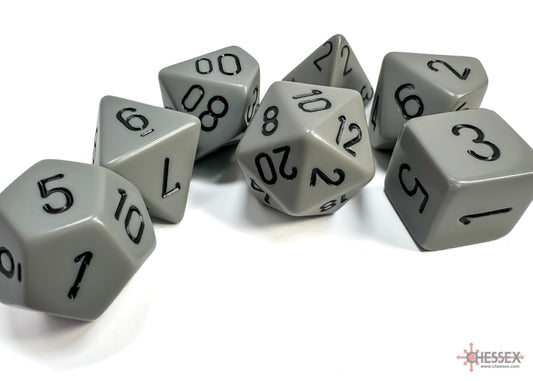 Chessex Polyhedral 7 Die Set Opaque Dark Grey/Black