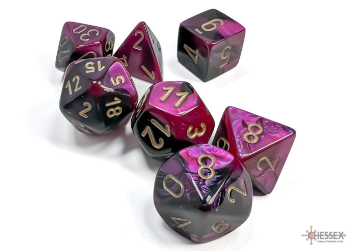 Chessex Polyhedral 7 Die Set Gemini Black/Purple/Gold