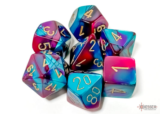 Chessex Polyhedral 7 Die Set Gemini Purple/Teal/Gold