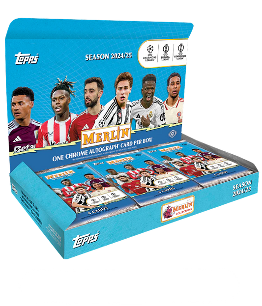 2024-25 Topps Chrome Merlin UEFA Club Competitions Soccer Hobby Box