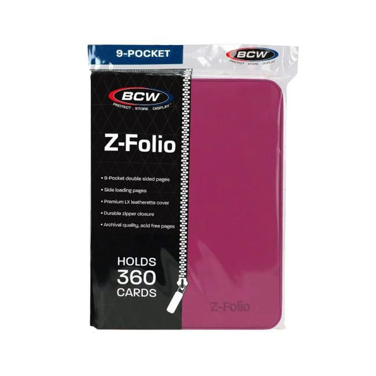 BCW Z Folio 9 Pocket Album Pink Binder