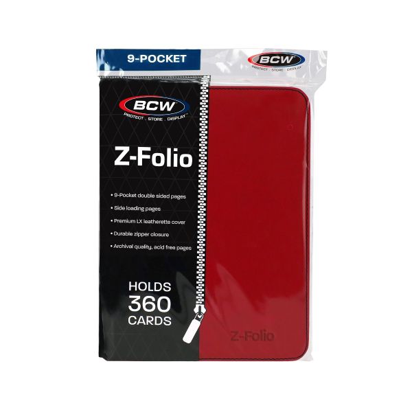 BCW Z Folio 9 Pocket Album Red Binder