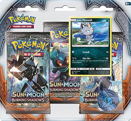 Pokemon - Sun and Moon - Burning Shadows - 3 Pack Blister - Meowth