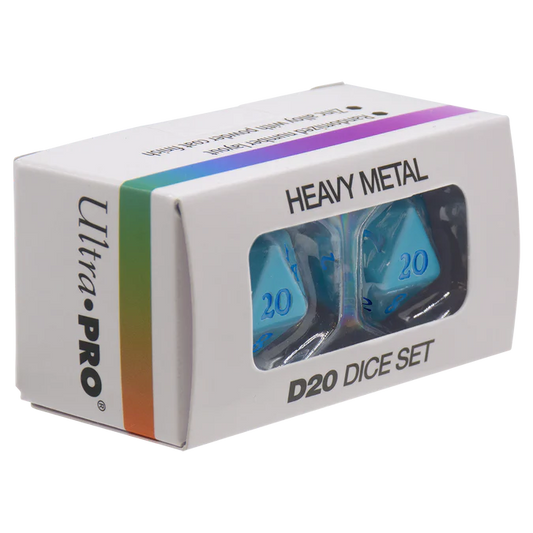 Ultra Pro - Heavy Metal - D20 2 Dice Set - Vivid - Light Blue
