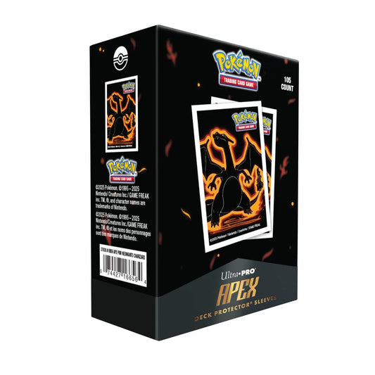 Ultra Pro - Apex Deck Protector Sleeves - Standard Size - 105ct - Pokemon - Neon Kanto Charizard