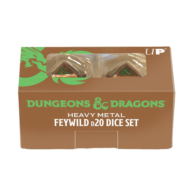 Ultra Pro - Heavy Metal - D20 2 Dice Set - Feywild Copper and Green