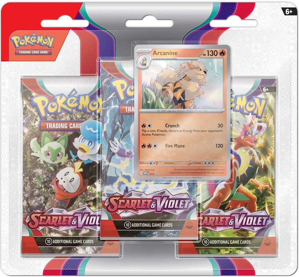 Pokemon - Scarlet and Violet - Base - 3 Pack Blister - Arcanine