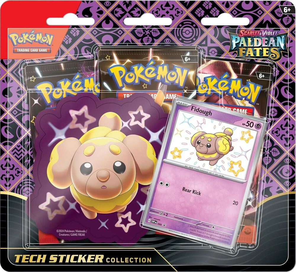 Pokemon - Scarlet and Violet - Paldean Fates - Tech Sticker 3 Pack Blister - Fidough