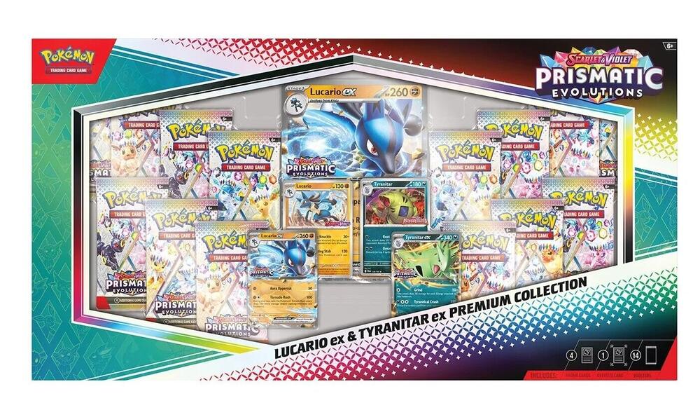 Pokemon - Scarlet and Violet - Prismatic Evolutions - SV8.5 - Lucario EX & Tyranitar EX Premium Collection Box