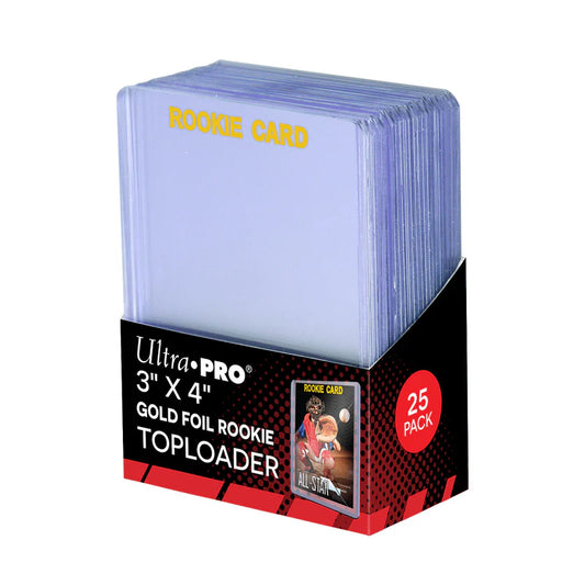 Ultra Pro - 3 x 4 Gold Foil Rookie - Toploaders and Card Sleeves - 25 Pack